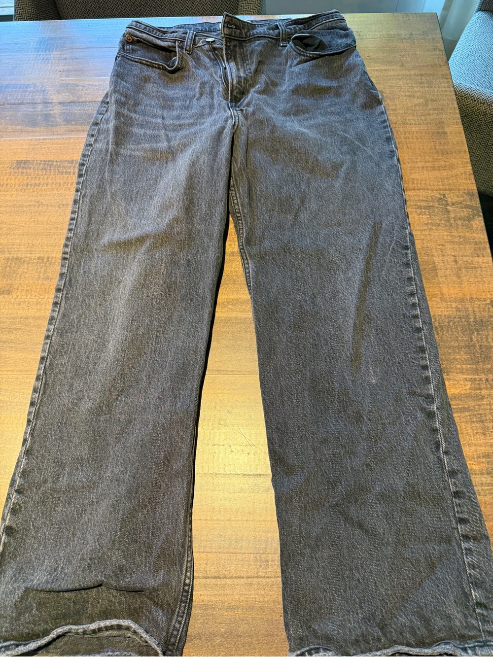 Abercrombie & Fitch Wide-Leg High-Rise Jeans - Black Wash